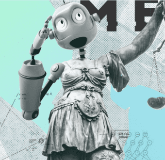 A graphic of a scales of justice for the geotech post